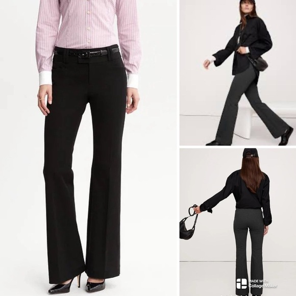 Banana Republic Martin Gray Flare Pants Tailored Elegance - Picture 5 of 7